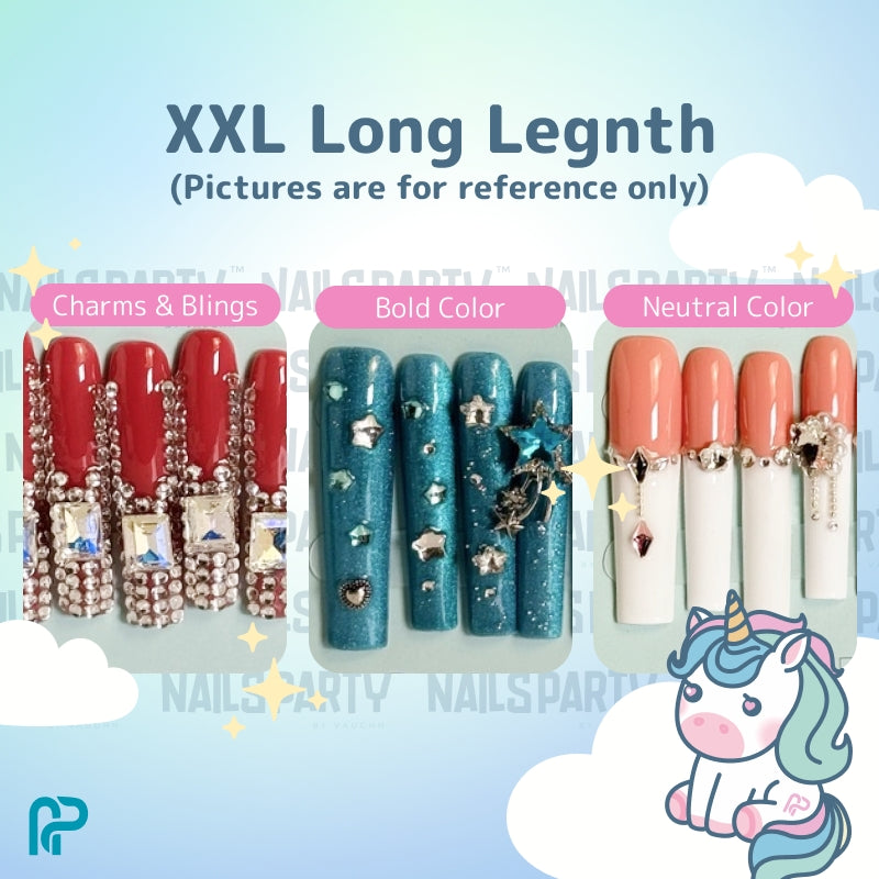 Acrylic Handmade Press-On Nails 10 PCS with Gel Tip Finish - Mystery Reveal, Salon-Quality, Includes 100% Acrylic Nails